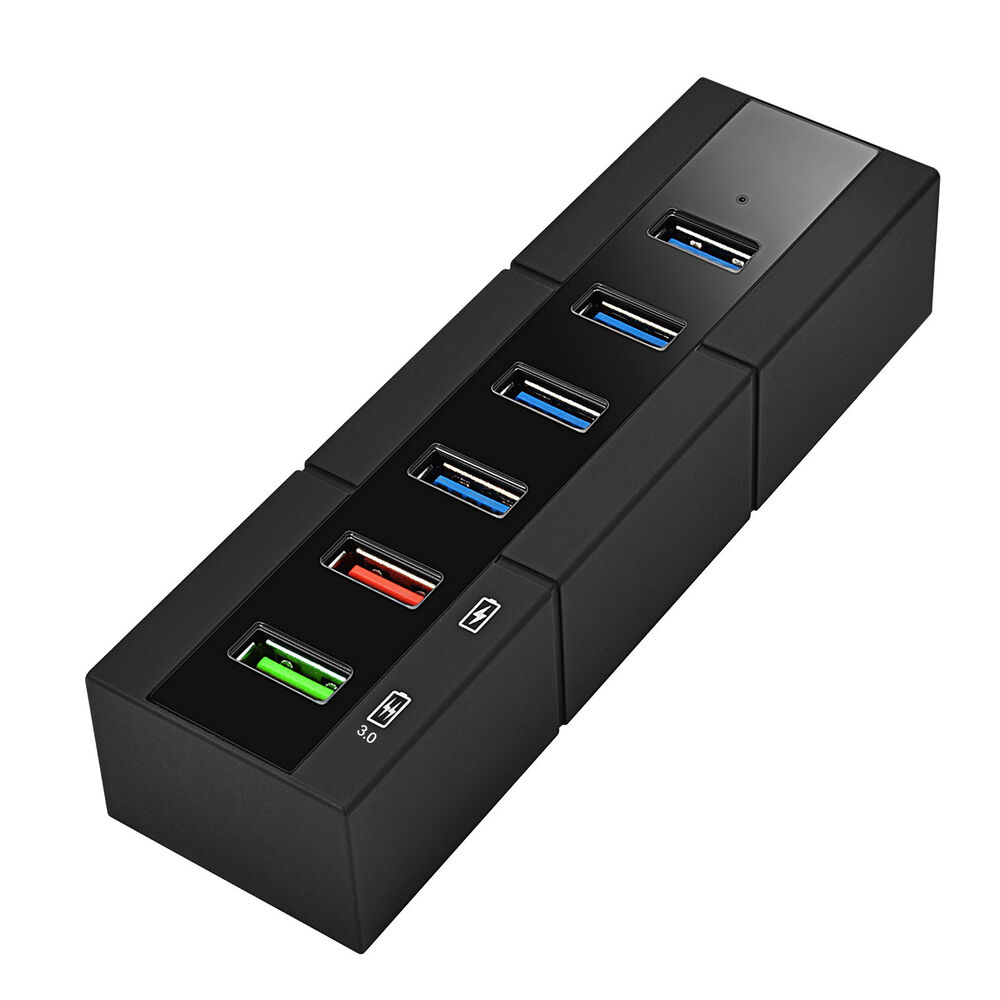 6-Port USB 3.0 Hub with Switcher for High-Speed Data Transfer and Charging