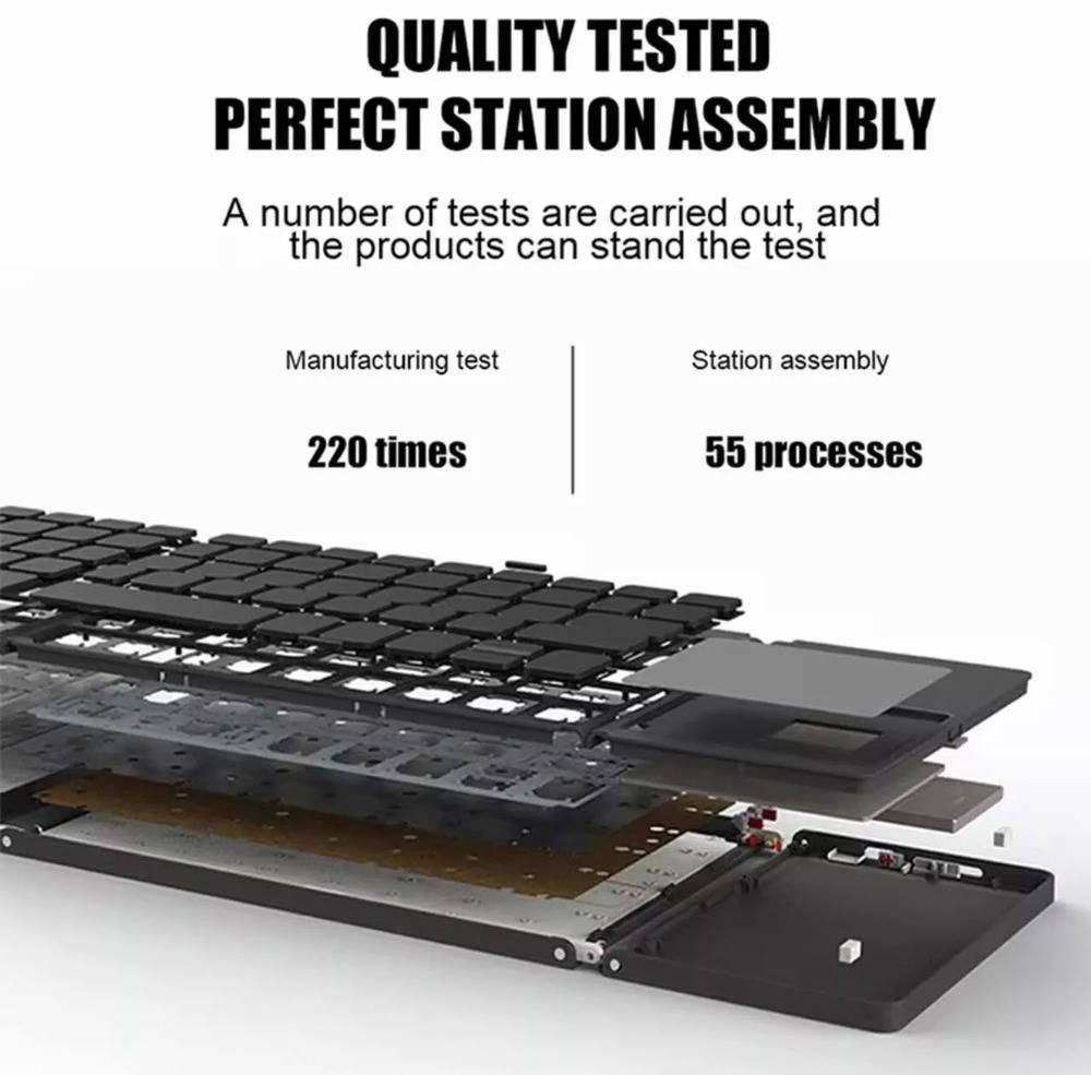 Compact Foldable Bluetooth Keyboard with Touchpad