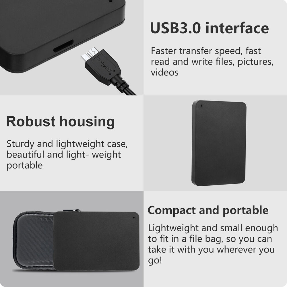1/2/4TB USB 3.0 Portable Hard Drives