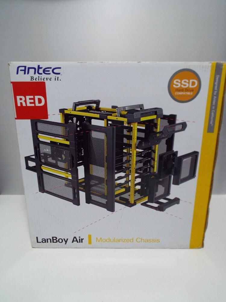 ANTEC LanBoy Air Open Frame Mesh PC Case - Black and Red