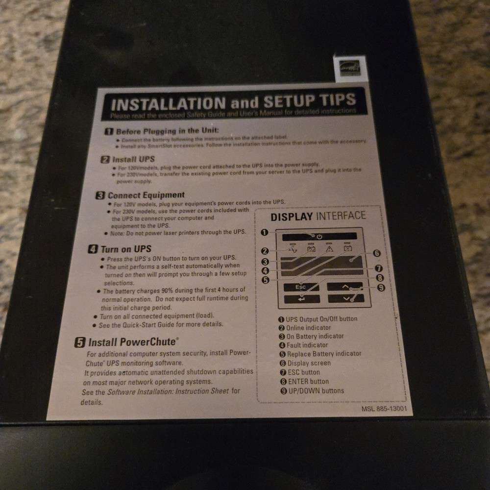 APC Smart-UPS SMT1500 8 Outlet Power Supply - No Battery, Working Condition