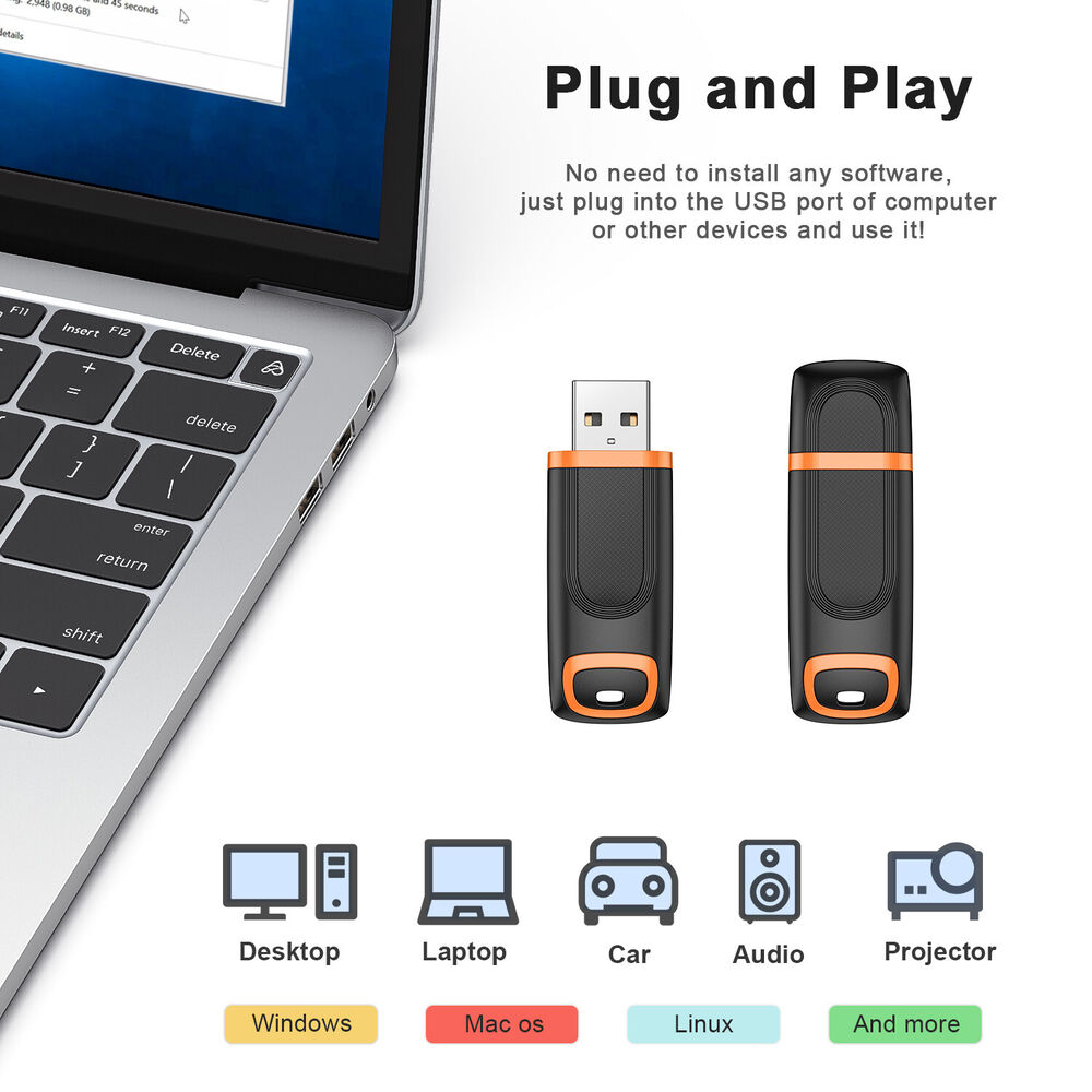 5/10 Pack USB 2.0 Flash Drives - High Capacity Storage