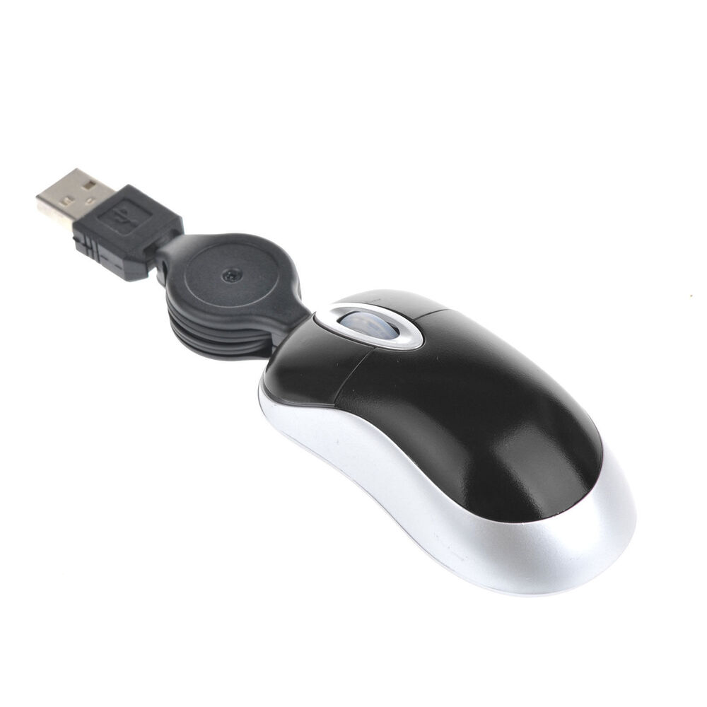 Compact Retractable USB Optical Mouse for Laptops and PCs