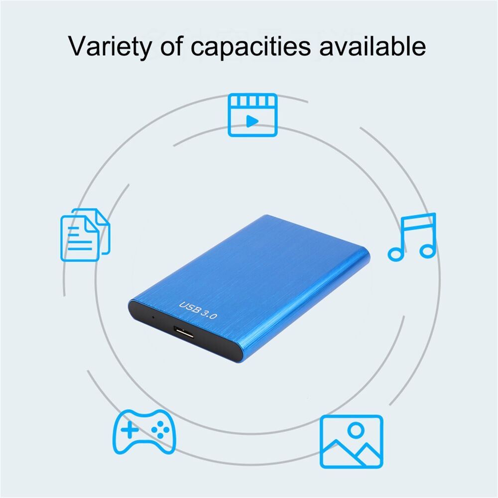 Ultra-Fast USB 3.0 Portable External Hard Drive - 1TB/2TB/4TB