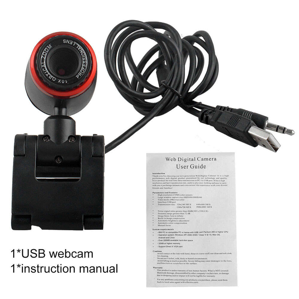 HD 1080P Webcam with Microphone for PC and Laptop