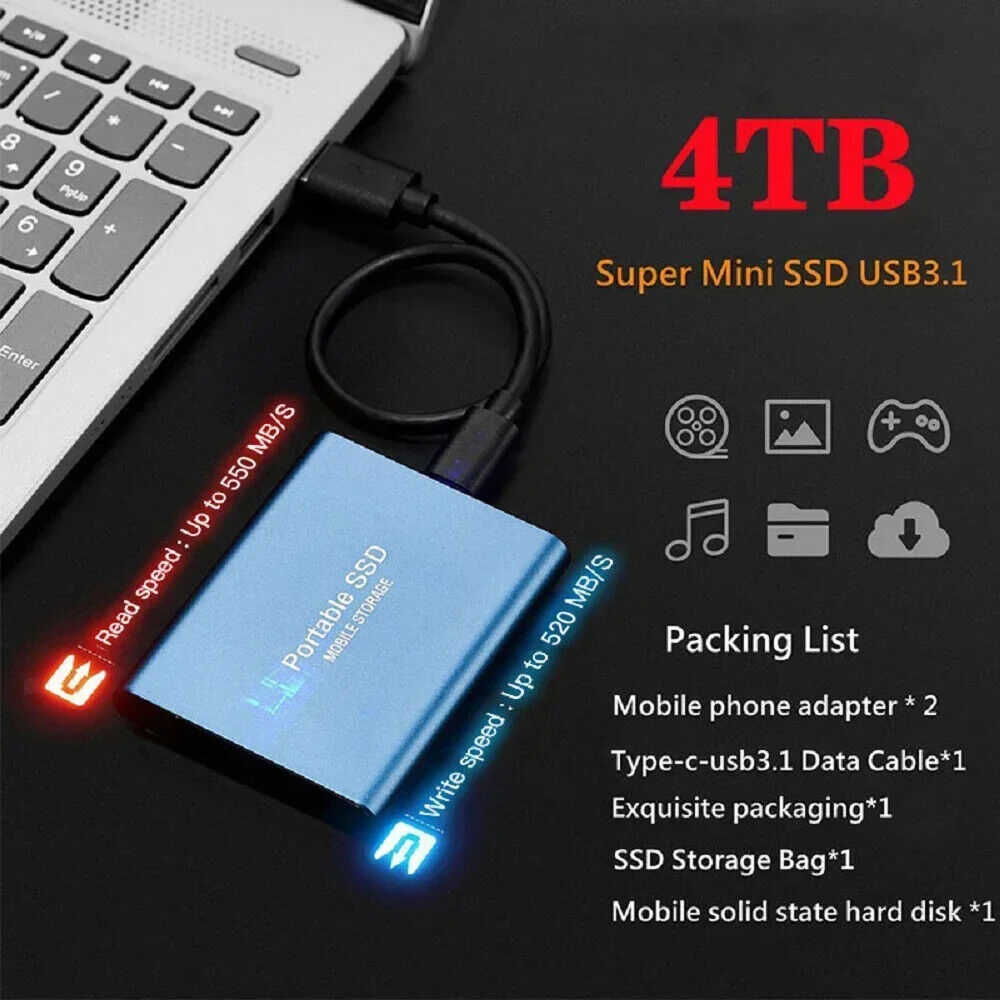 1TB High-Speed USB 3.1 Type-C External SSD