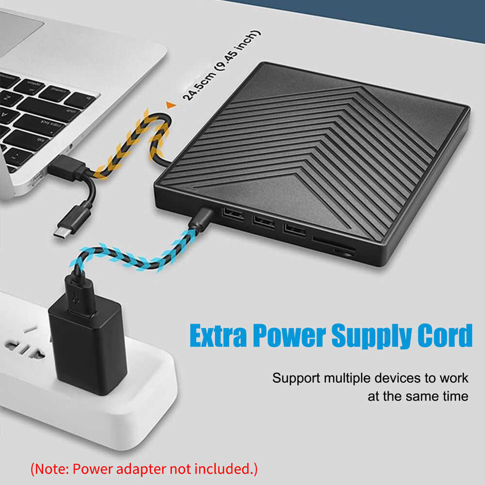High-Speed USB 3.0 External CD/DVD Drive with Burner and Writer