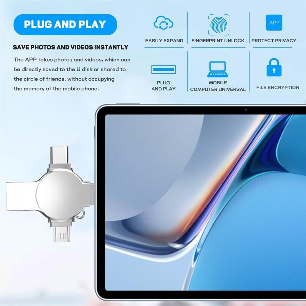 4in1 USB 3.0 Flash Drive with OTG Type-C for iPhone & Samsung