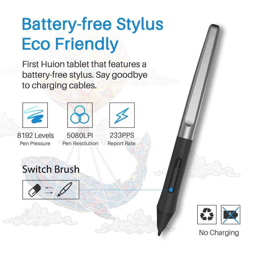 Huion H950P Graphics Drawing Tablet - Certified Refurbished with OTG Support