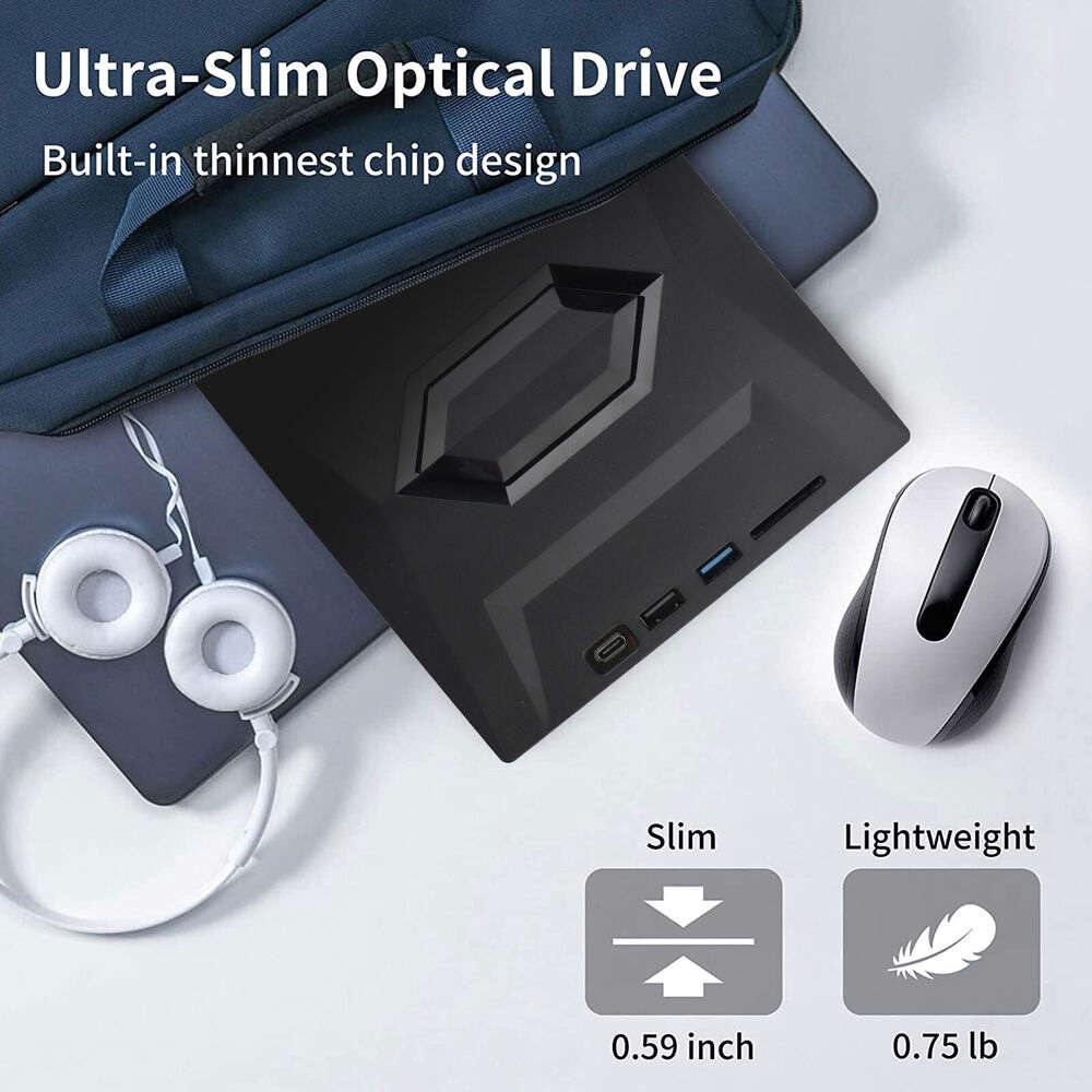 High-Speed External CD/DVD Drive with USB 3.0 for Windows PCs