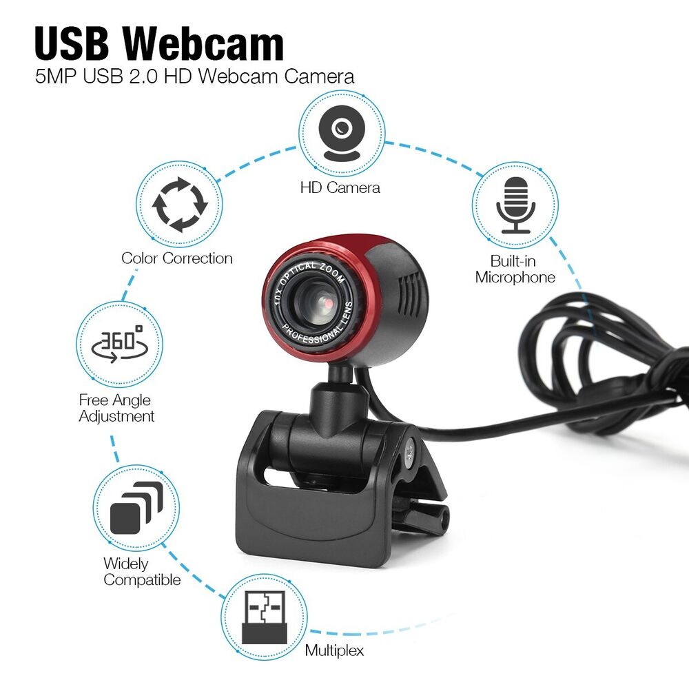 HD 1080P Webcam with Microphone for PC and Laptop