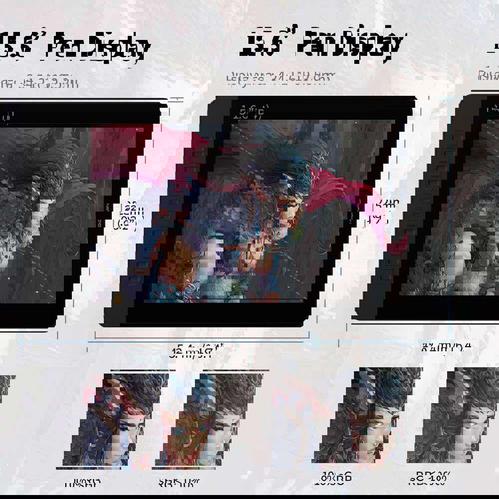 Renewed GAOMON PD1560 15.6" Graphic Drawing Tablet with Pen Display