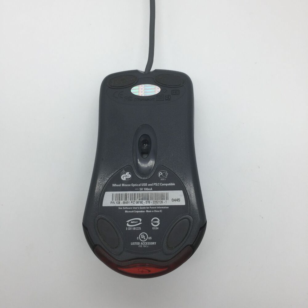 Microsoft Wheel Mouse Optical USB X802382 1.1A Black - Tested & Free Shipping