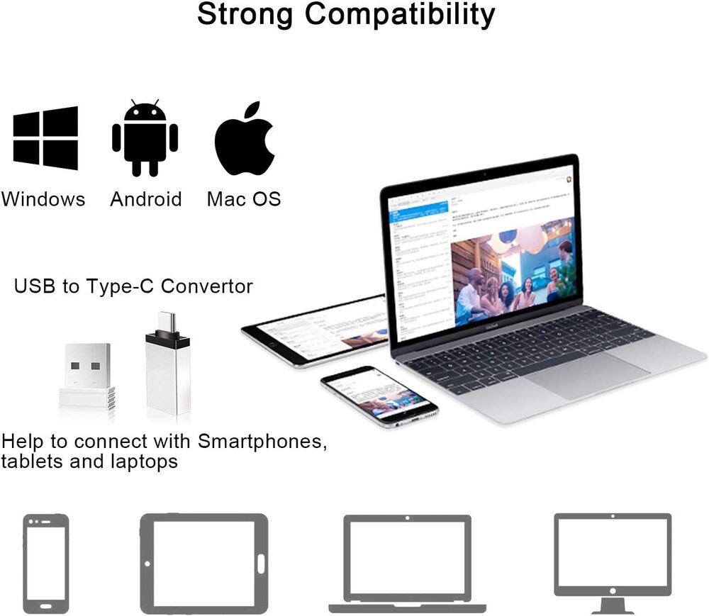 BoYata Wireless Keyboard - Ultra Slim Design with Type-C Converter