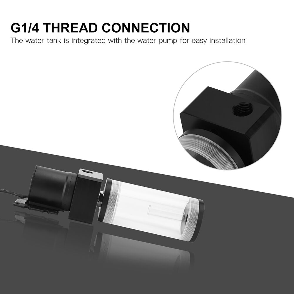 Premium Acrylic DIY Water Cooling Cylinder Reservoir with 19W Pump