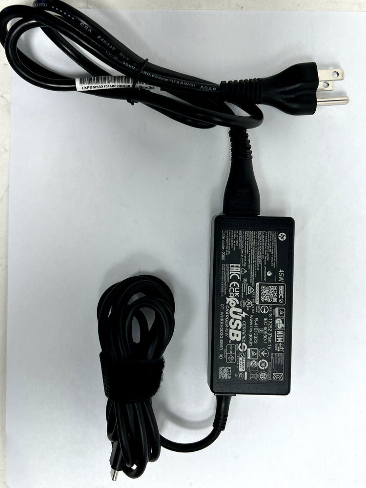 HP 45W USB-C Laptop Charger Adapter