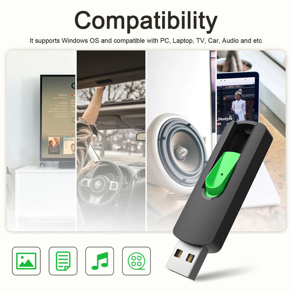 Retractable USB 2.0 Flash Drive - 32GB, 64GB, 128GB Memory Storage
