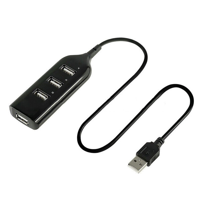 4-Port USB 2.0 High-Speed External Hub with Cable for Notebooks and PCs