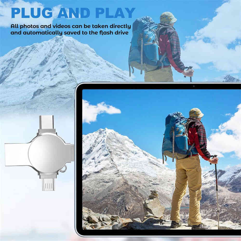 4in1 USB 3.0 Flash Drive with OTG Type-C for iPhone & Samsung