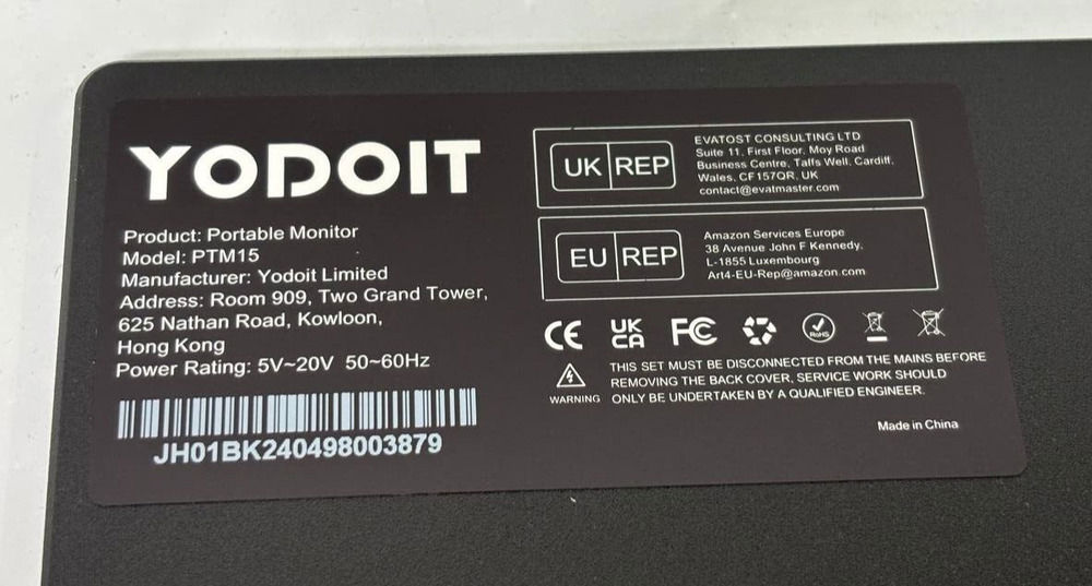 Yodoit 15.6" Full HD IPS Portable Monitor - Laptop Screen Extender
