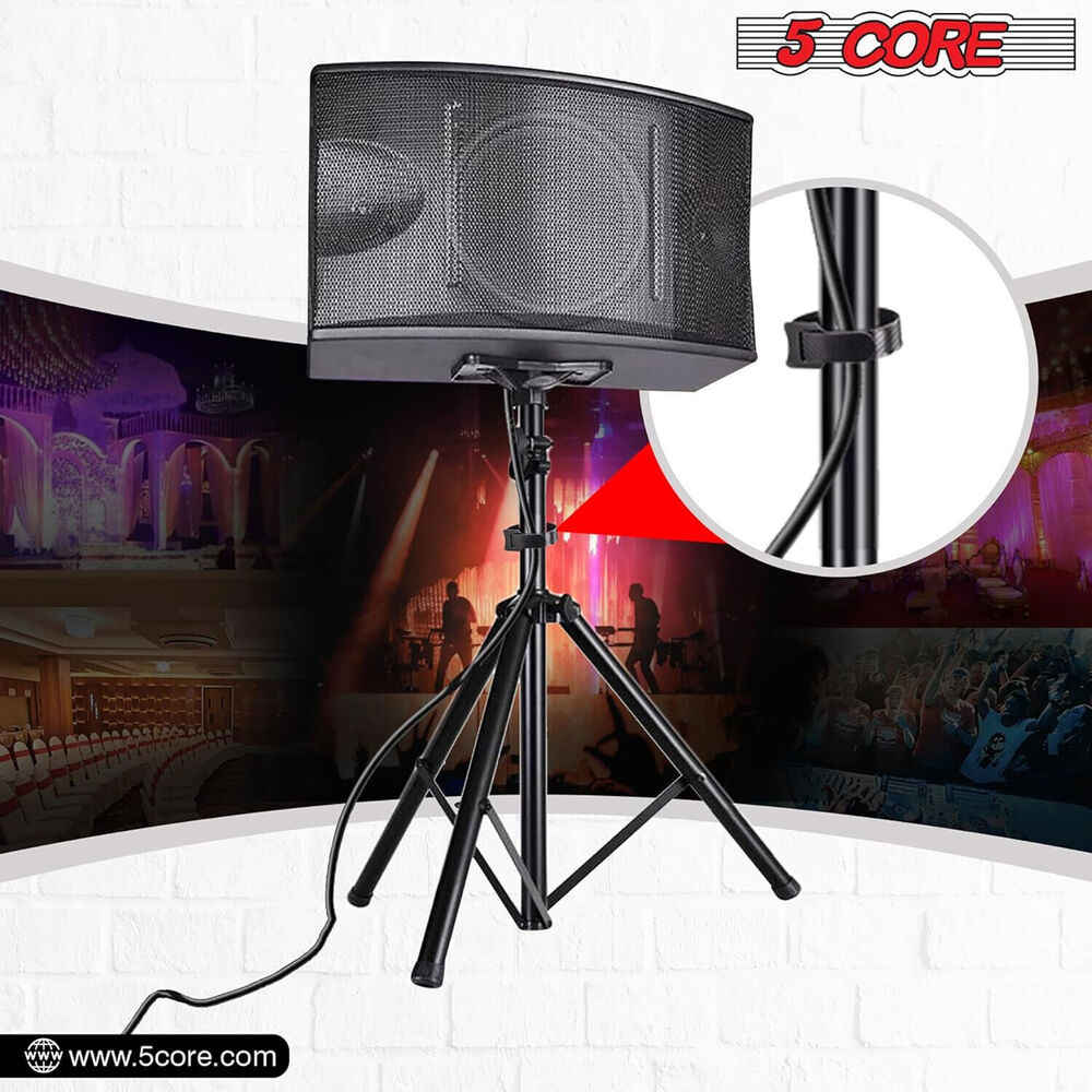 5Core Adjustable Tripod Floor Speaker Stands for DJ and Studio Use