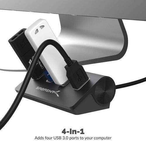 SABRENT 4-Port USB 3.0 Aluminum Hub with 2.5ft Cable (HB-MC3B)