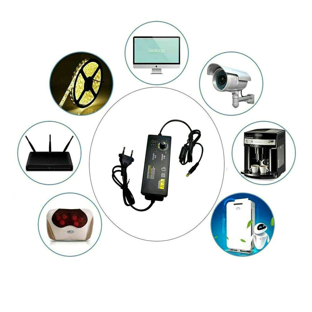 Versatile AC/DC Power Supply Adapter 3V-24V
