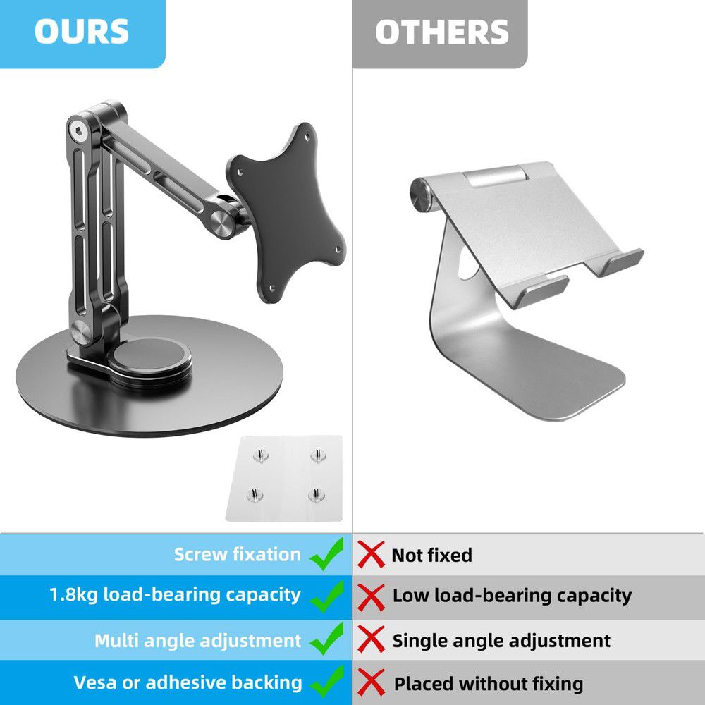 75mm VESA Foldable Monitor Stand for 15.6-17" Displays