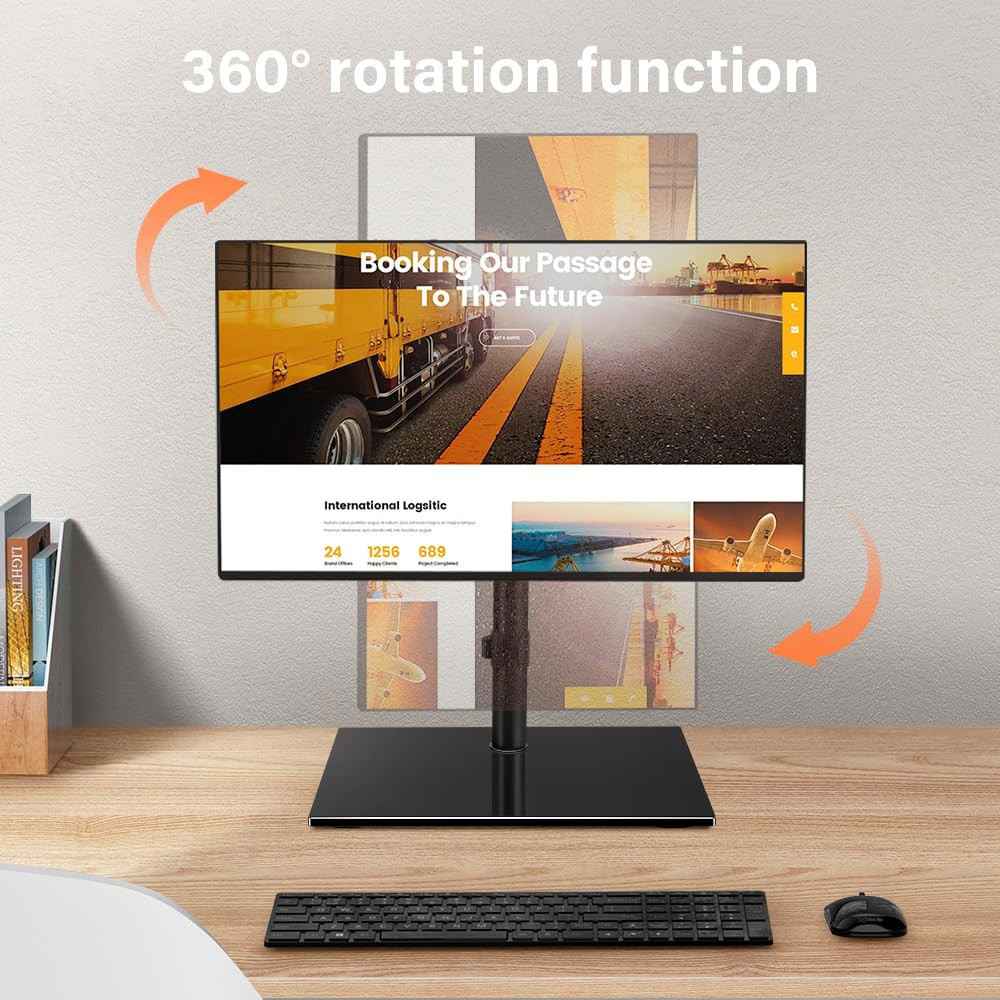 Elegant Glass Base Computer Monitor Stand with VESA Mount