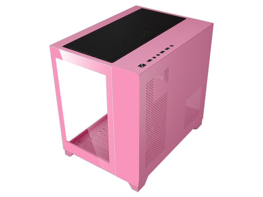 DIYPC ARGB-Q3.v2-Pink Gaming Case with USB 3.0 and Tempered Glass