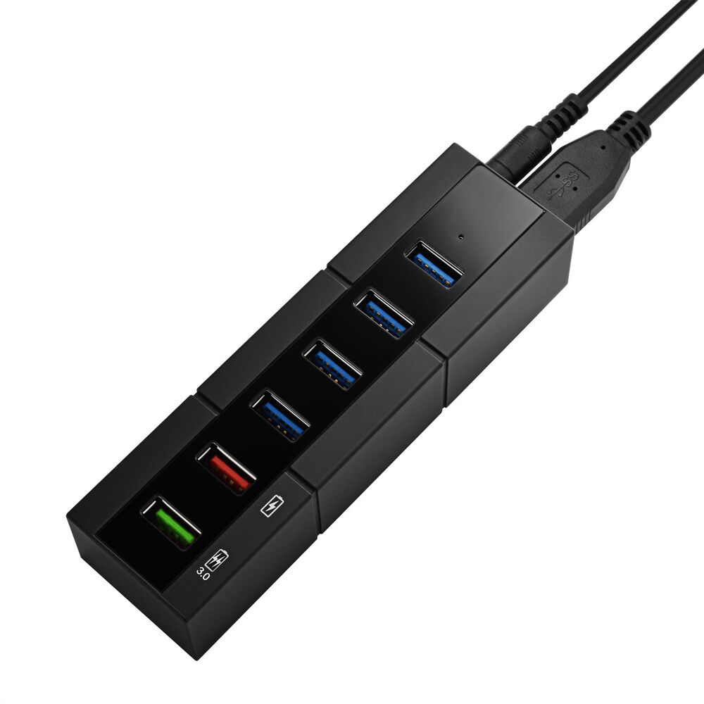 6-Port USB 3.0 Hub with Switcher for High-Speed Data Transfer and Charging