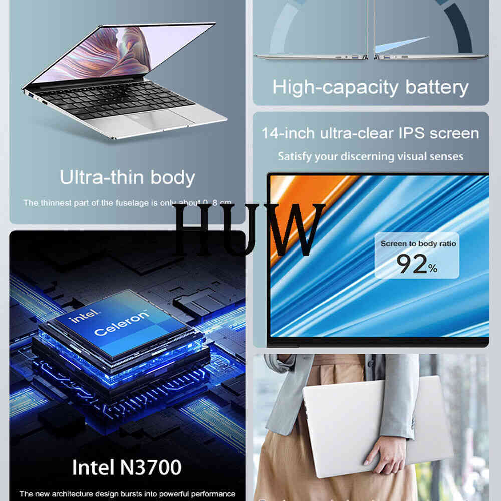 14.1-inch Slim Intel N3700 Laptop with 16GB RAM and 1024GB SSD