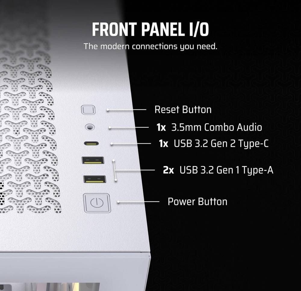CORSAIR 3500X ARGB ATX Mid-Tower PC Case - White Edition