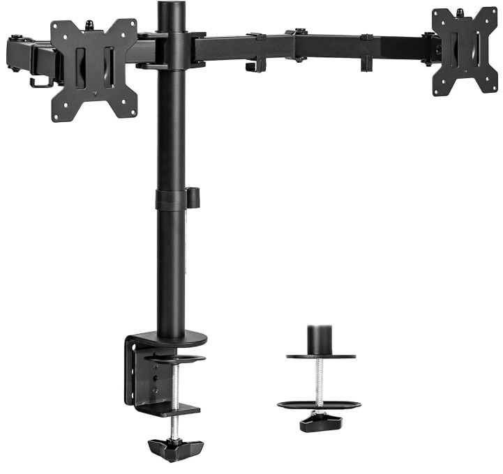 VIVO Dual Monitor Desk Mount - Black Steel Stand for 30" Screens, Up to 22lb