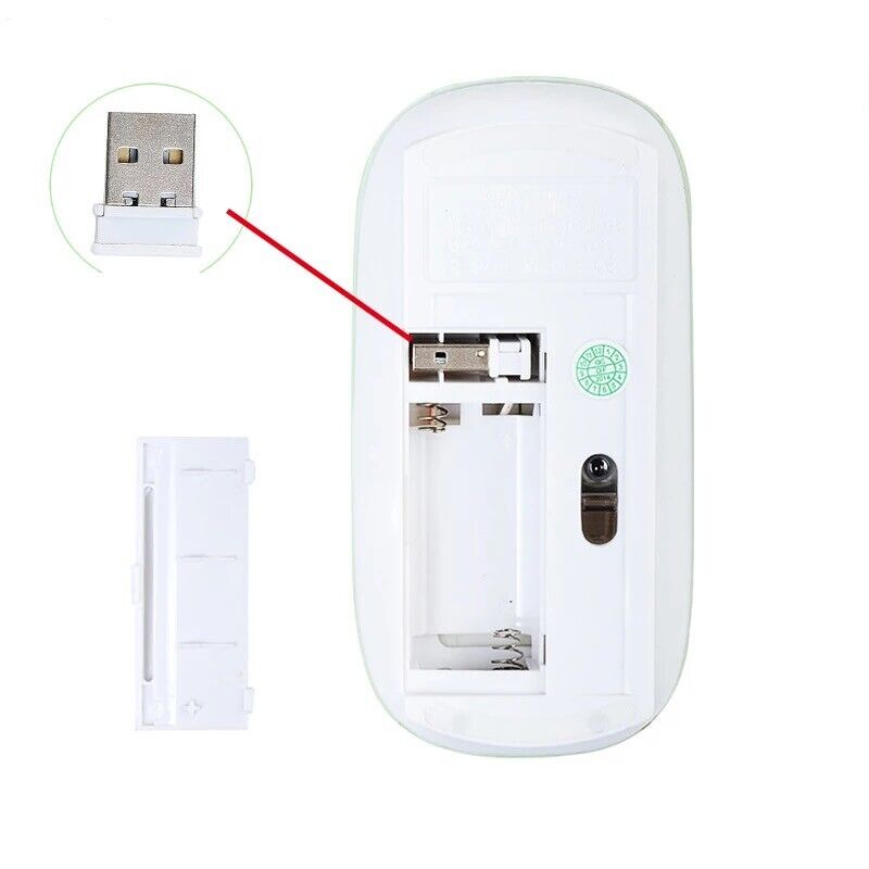2.4GHz Wireless Optical Mouse for Apple Mac, MacBook Pro, Air, and PC - White