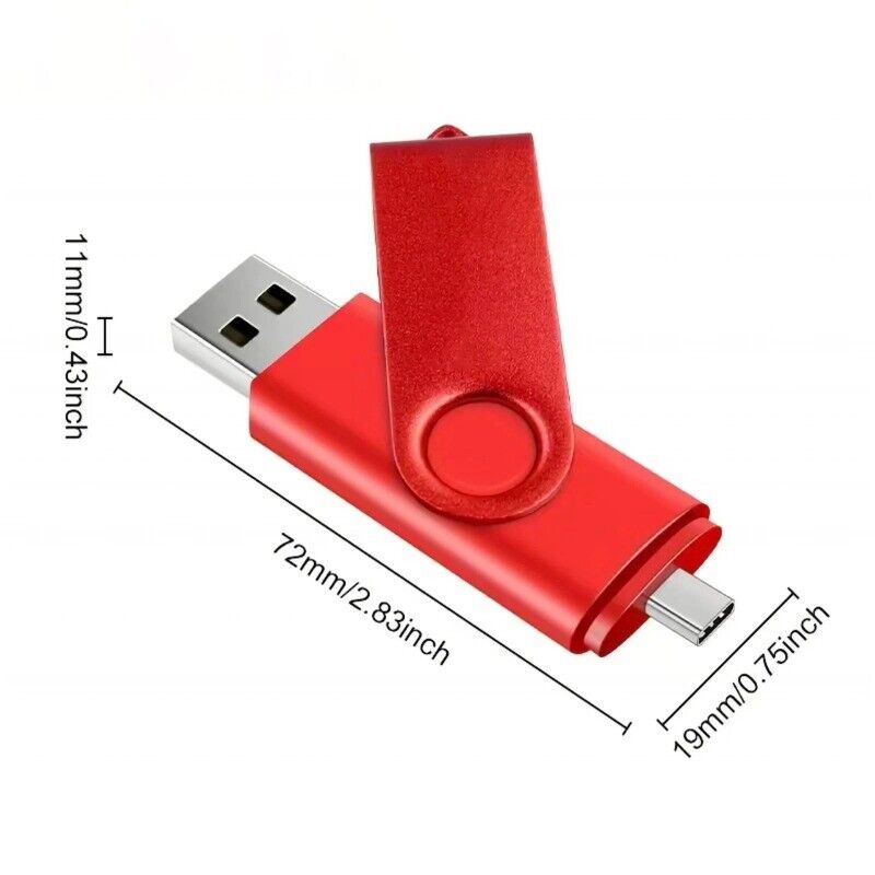 256GB Dual-Interface Type C Flash Drive - High-Speed USB 3.0 & USB C