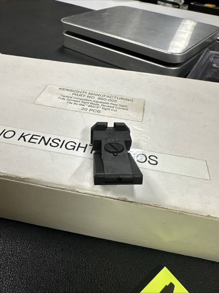 1911 Bomar Black Target Square Blade Rear Sight - Enhanced Precision for Firearms