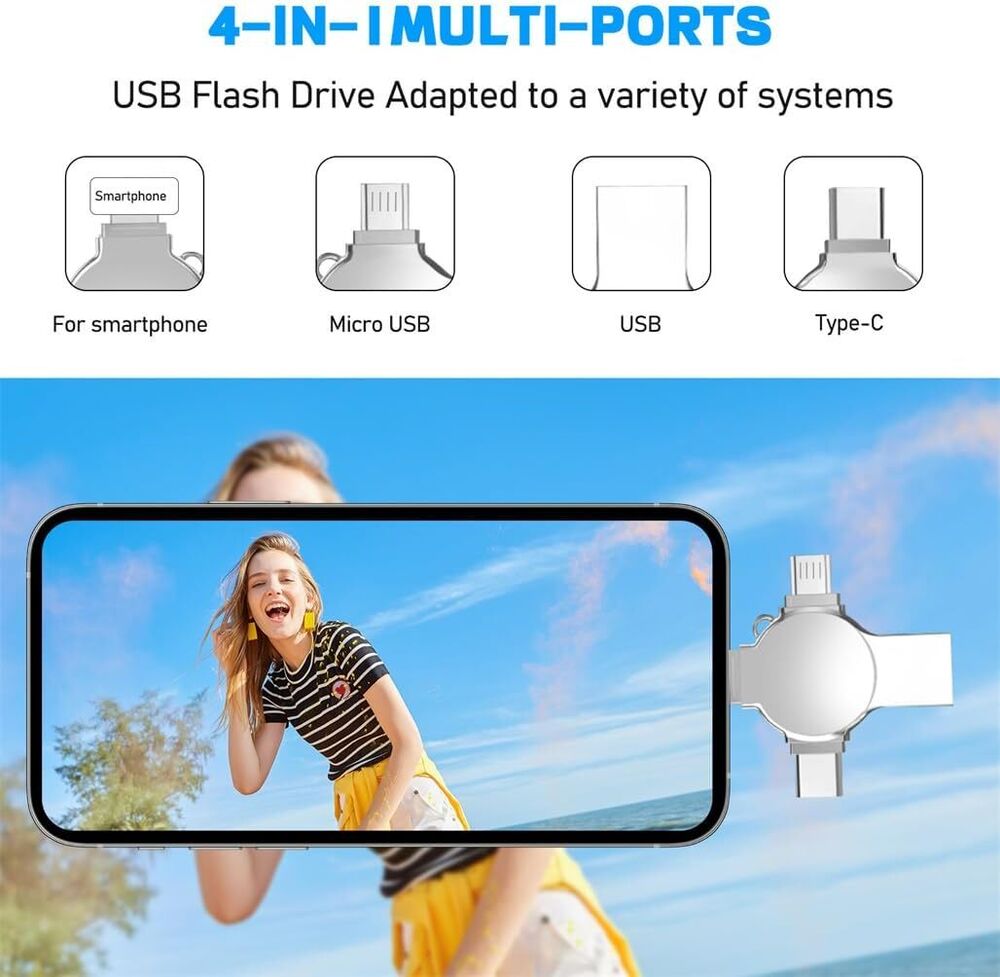 4in1 USB 3.0 Flash Drive with OTG Type-C for iPhone & Samsung