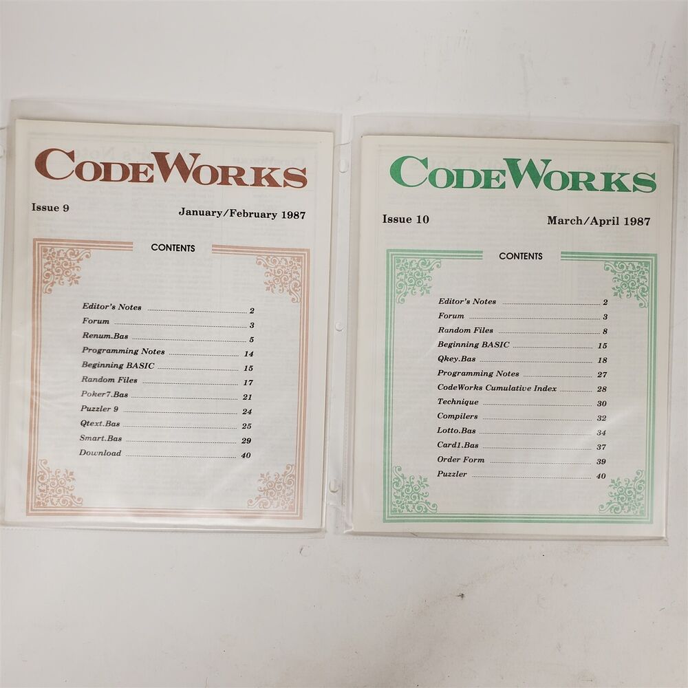 Complete Vintage CodeWorks Magazine Set 1985-1990