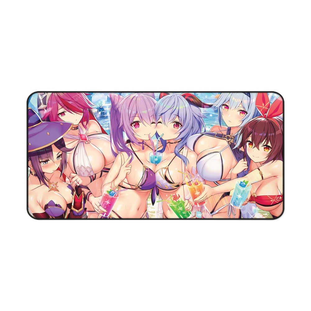 Genshin Impact Waifu Girl Desk Mat - Large Anime Gaming Mouse Pad