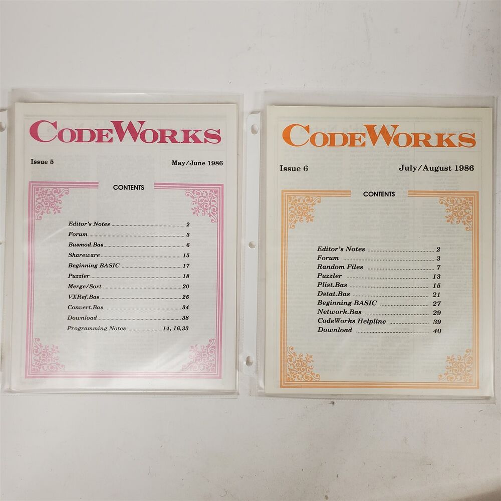 Complete Vintage CodeWorks Magazine Set 1985-1990