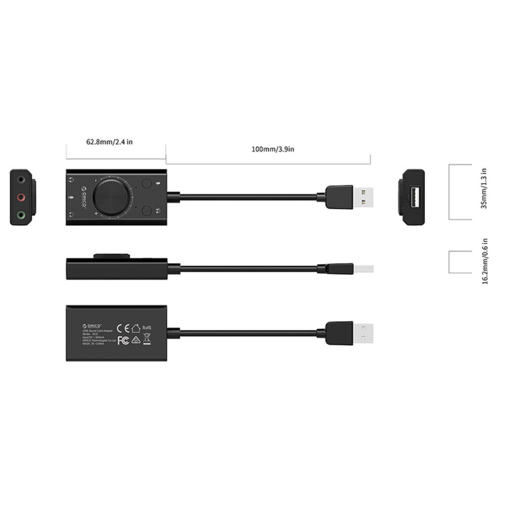 2-in-1 Universal USB Sound Card with LED Indicator