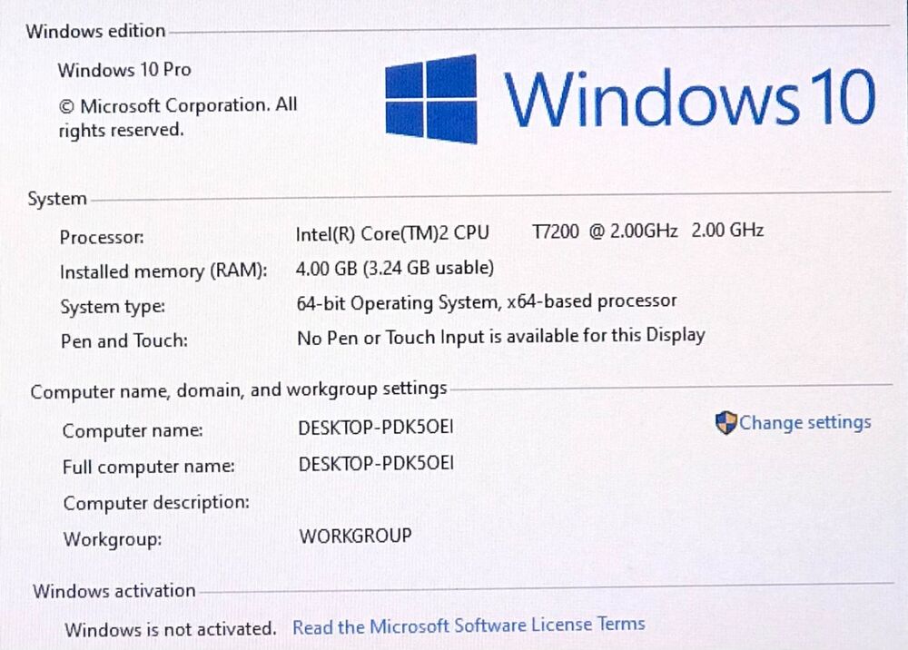 Dell Latitude D620 Laptop - Core 2 Duo, 4GB RAM, 128GB SSD, Windows 10 Pro