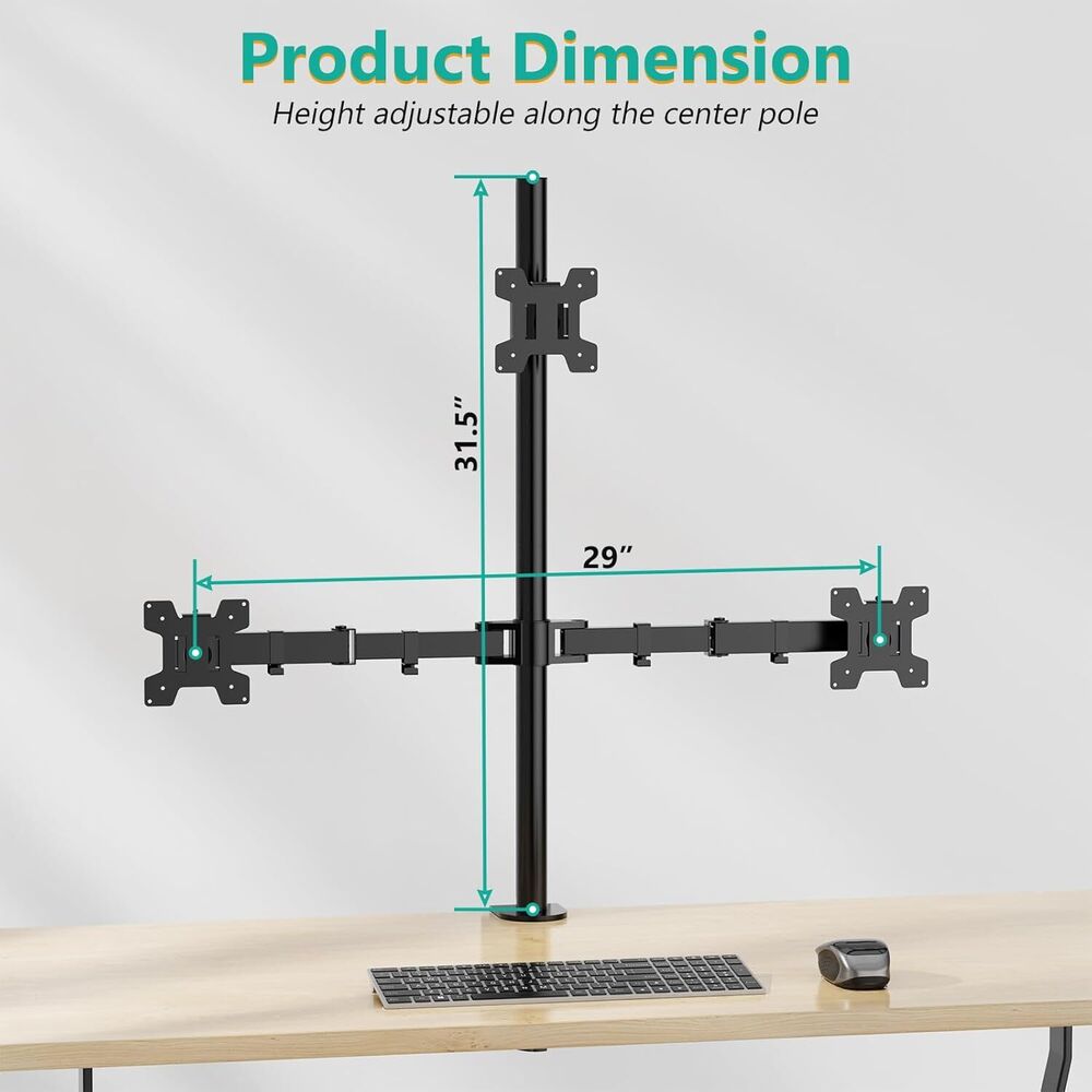 Fully Adjustable Triple Monitor Desk Mount Stand