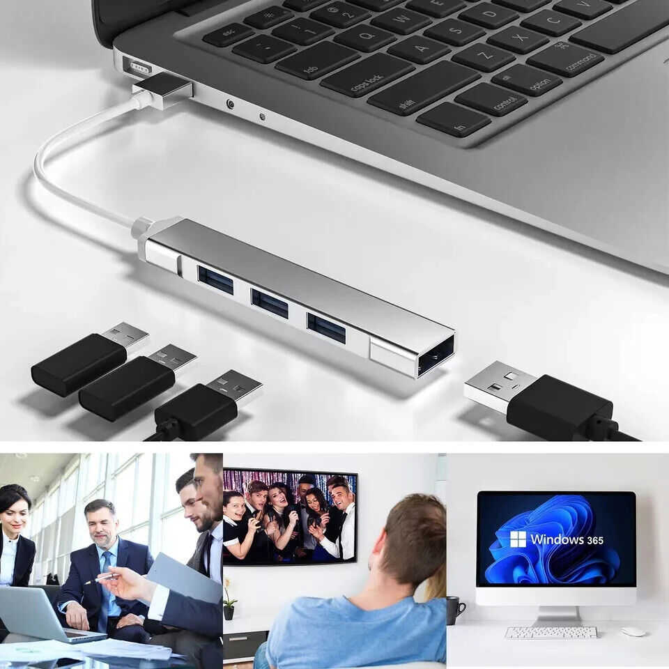 4-Port USB 3.0 Hub with Splitter and Expander for Enhanced Connectivity