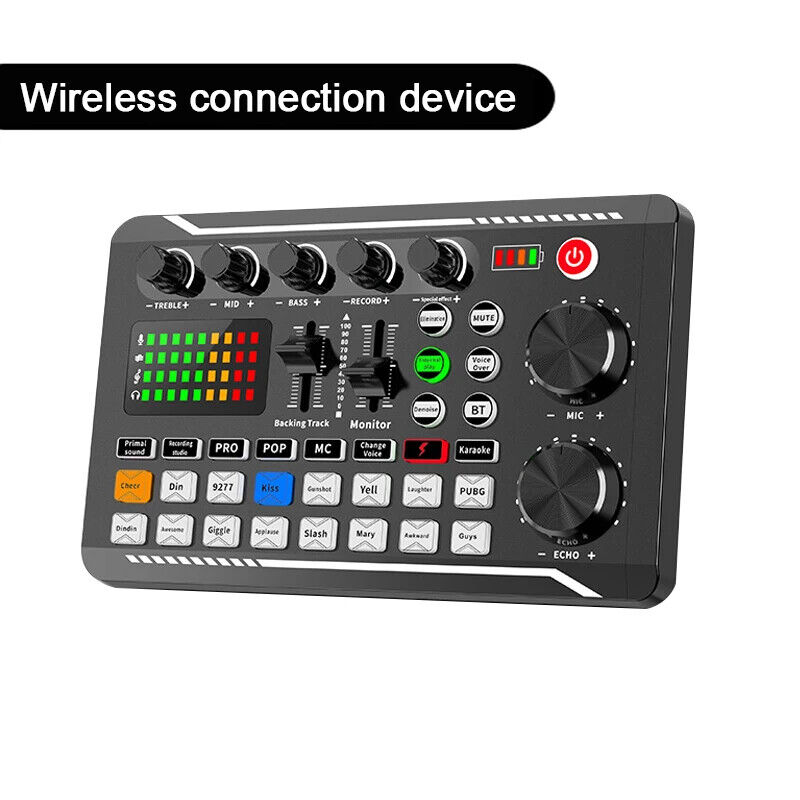Professional DJ Mixer with Live Sound Card and Voice Changer Effects