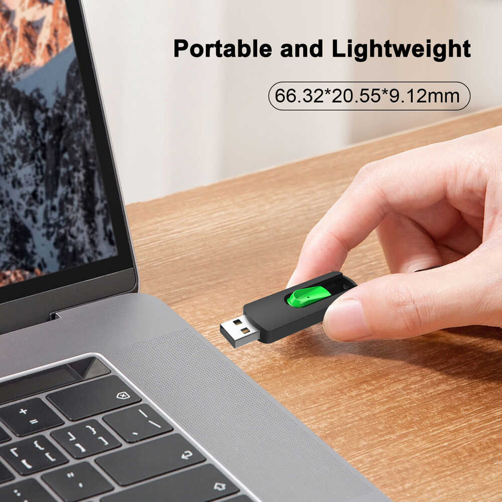 Retractable USB 2.0 Flash Drive - 32GB, 64GB, 128GB Memory Storage