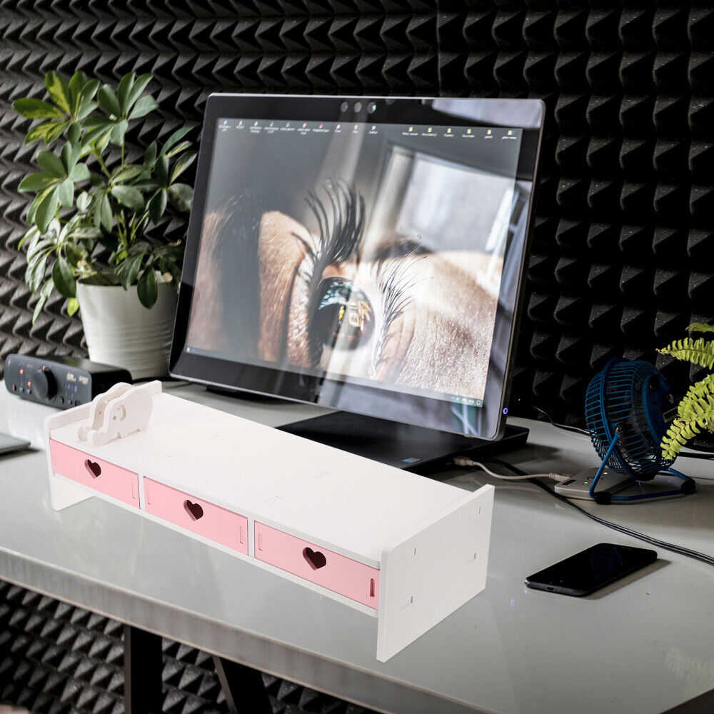 Elevate Your Workspace with Pink Monitor Stand Riser