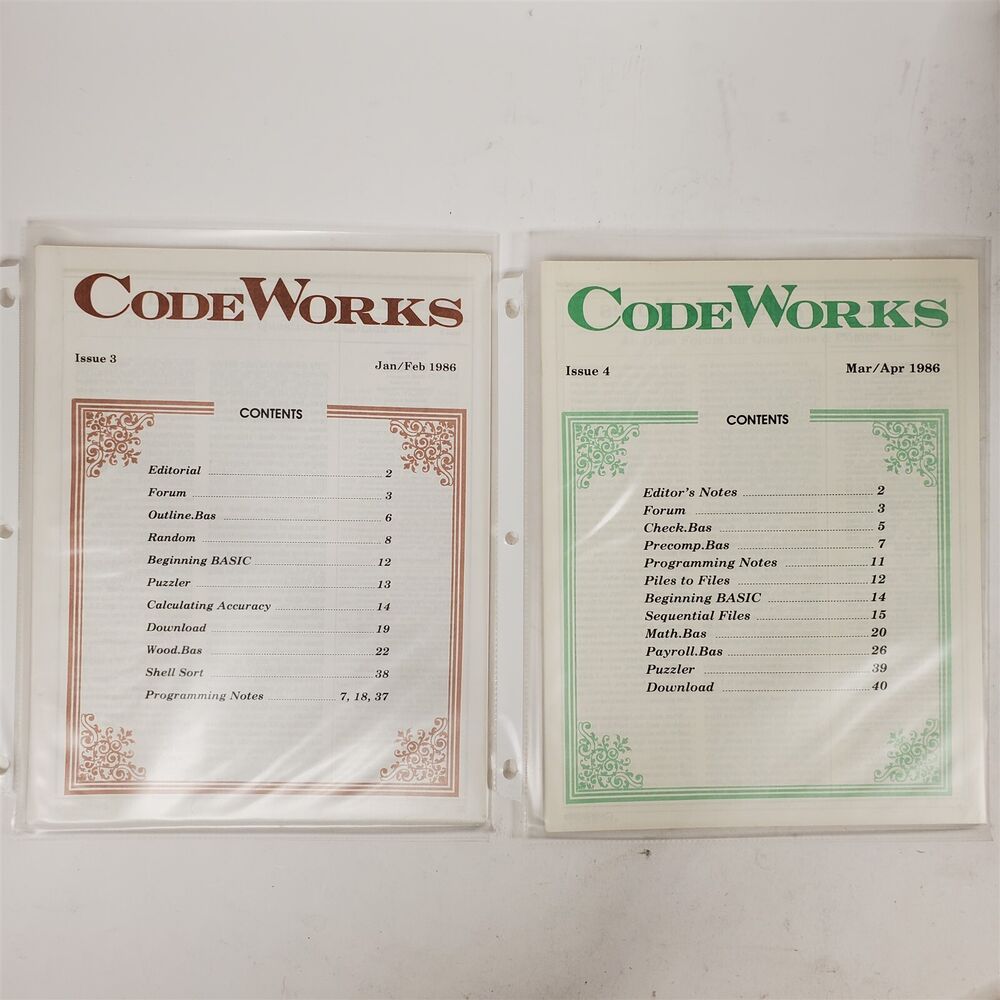 Complete Vintage CodeWorks Magazine Set 1985-1990