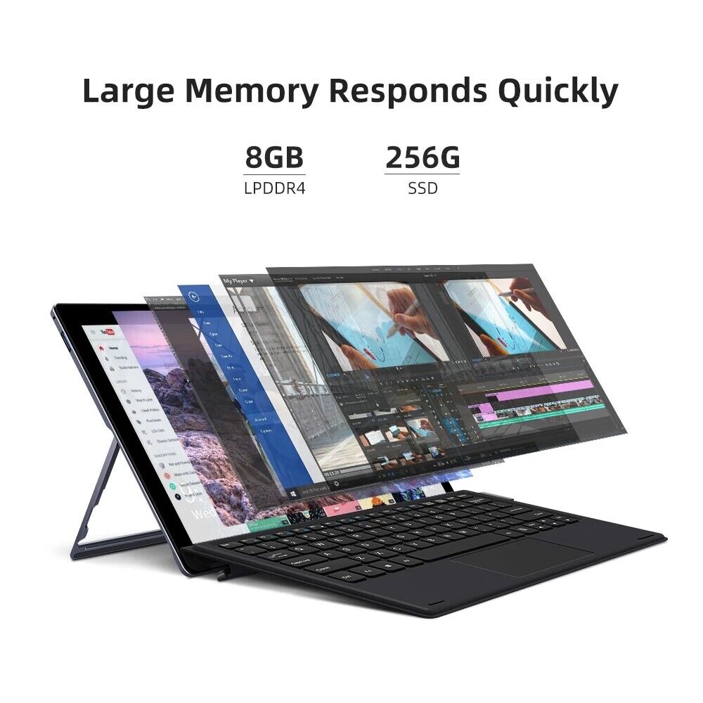 CHUWI UBook X 12 - Windows 11 Tablet with Intel N4100 Quad Core, 8GB RAM, 256GB SSD